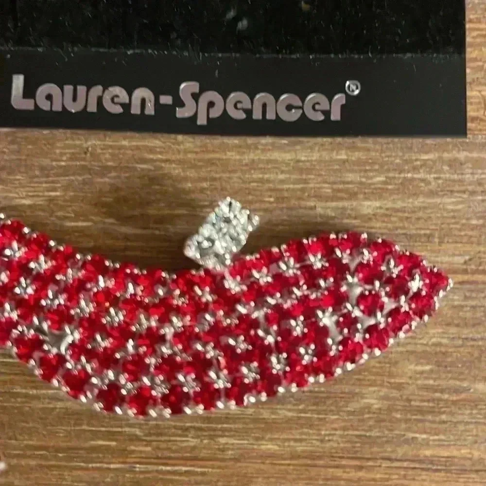 Lauren-Spencer Red Shoe Crystal Brooch NEW